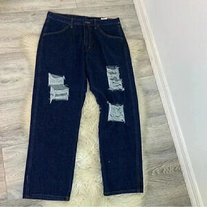 NWT Rustler Wrangler regular fit straight leg ripped jeans 34x30